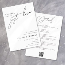 Elegante Caligrafía Boda de detalles de código QR