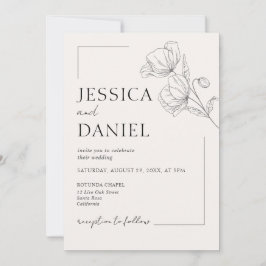 Invitación Elegante caligrafía Boda de escritura floral