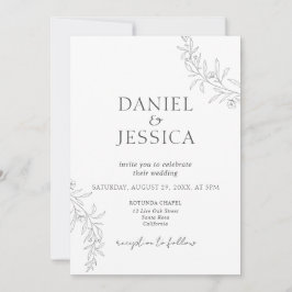 Invitación Elegante caligrafía Boda de escritura floral