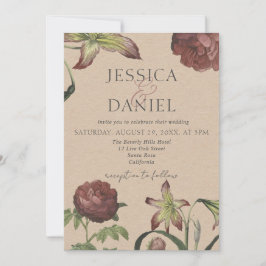 Invitación Elegante caligrafía Boda de escritura floral Invit