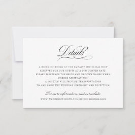 Invitación Elegante caligrafía Boda de guiones Detalles Inser