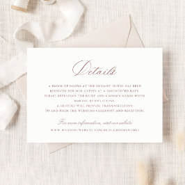 Invitación Elegante caligrafía Boda de guiones Detalles Inser