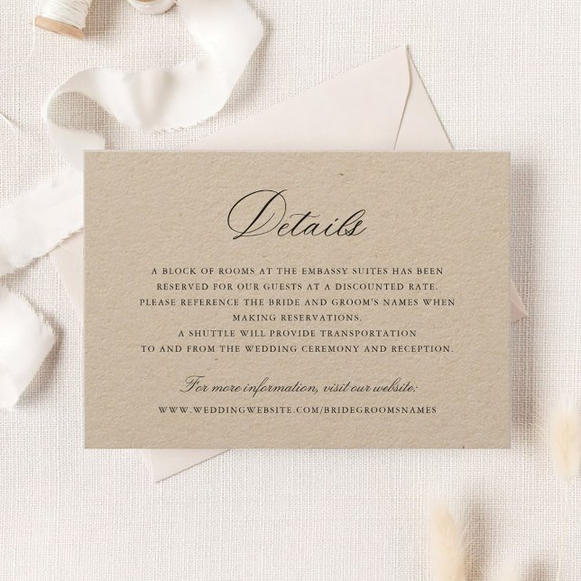 Invitación Elegante caligrafía Boda de guiones Detalles Inser (Subido por el creador)