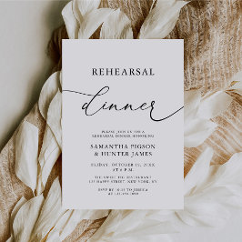 Invitación Elegante caligrafía Boda ensayo cena
