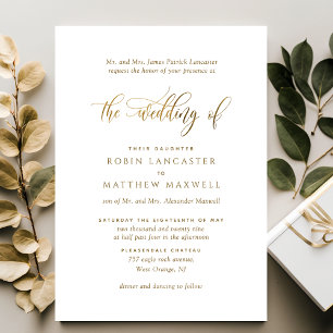 Invitación Elegante caligrafía Boda formal