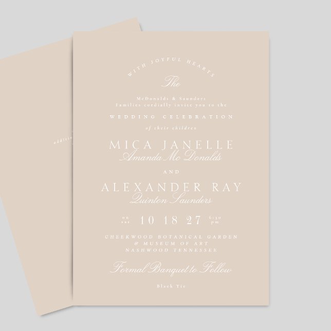 Invitación Elegante caligrafía Boda formal Rubor rosa (Subido por el creador)