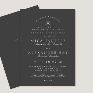 Invitación Elegante caligrafía Boda formal simple clásico