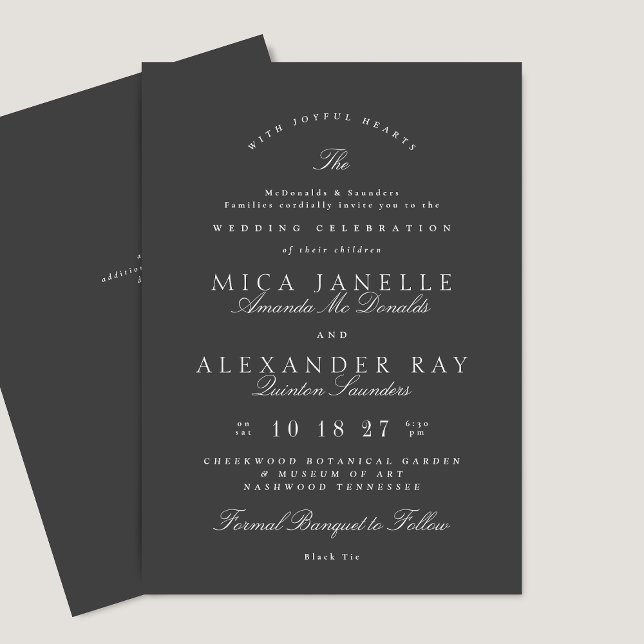Invitación Elegante caligrafía Boda formal simple clásico (Subido por el creador)