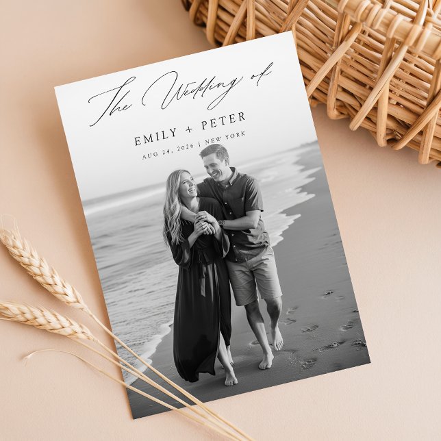 Invitación Elegante caligrafía Boda fotográfico moderno (Subido por el creador)