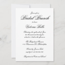 Invitación Elegante caligrafía Brunch formal de novias