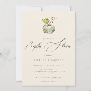 Invitación Elegante caligrafía Caída Parejas De Calabaza Duch
