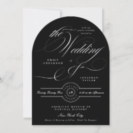 Invitación Elegante caligrafía clásica arco de Boda de neumát