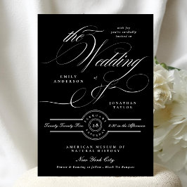 Invitación Elegante caligrafía clásica | Boda de los neumátic