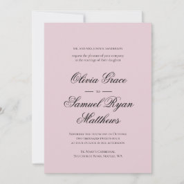 Invitación Elegante caligrafía clásica Boda rosa polvoriento