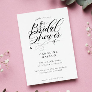 Invitación Elegante caligrafía Clásica Ducha Bridal Invitati
