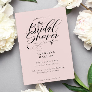 Invitación Elegante caligrafía Clásica Ducha Bridal Invitati