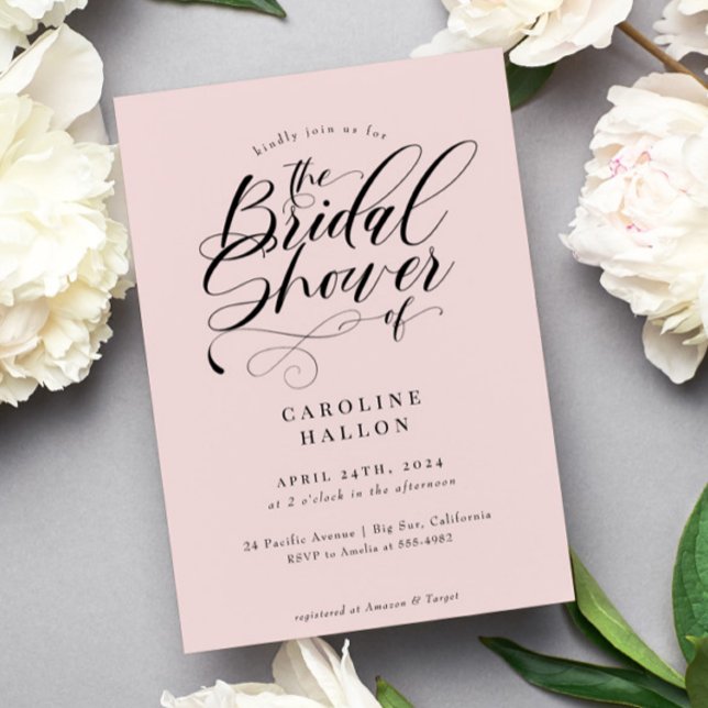 Invitación Elegante caligrafía Clásica Ducha Bridal Invitati (Subido por el creador)