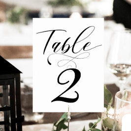 Invitación Elegante caligrafía Clásico Número de tabla Boda