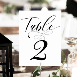 Invitación Elegante caligrafía Clásico Número de tabla Boda