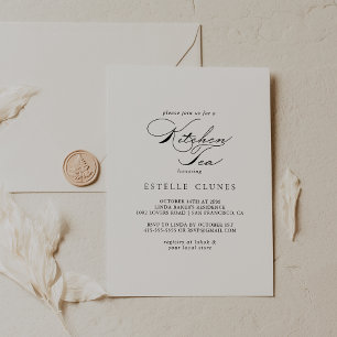 Invitación Elegante caligrafía Cocina Tea Bridal Ducha