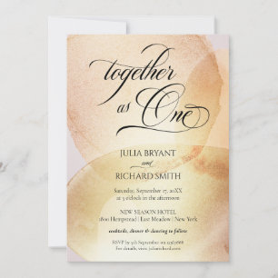 Invitación Elegante caligrafía color de agua dorado moderno