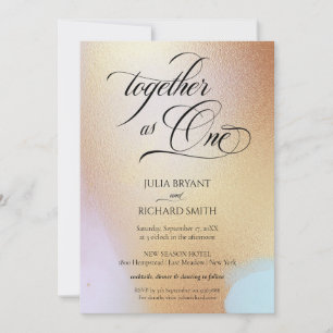 Invitación Elegante caligrafía color de agua dorado moderno