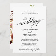 Elegante caligrafía con Boda Floral Backing