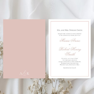Invitación Elegante caligrafía de boda guión Rubor rosa