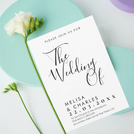 Invitación Elegante caligrafía de escritura en blanco y negro
