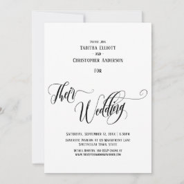 Invitación Elegante Caligrafía De Giro Su Boda Simple