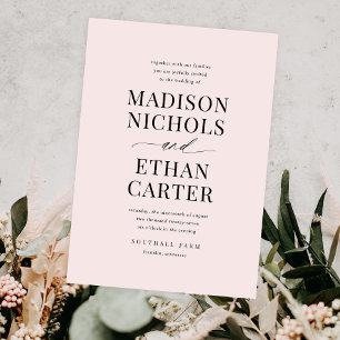 Invitación Elegante caligrafía de guión Boda rosa Rubor