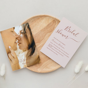 Invitación Elegante caligrafía de guión ducha romántica de no
