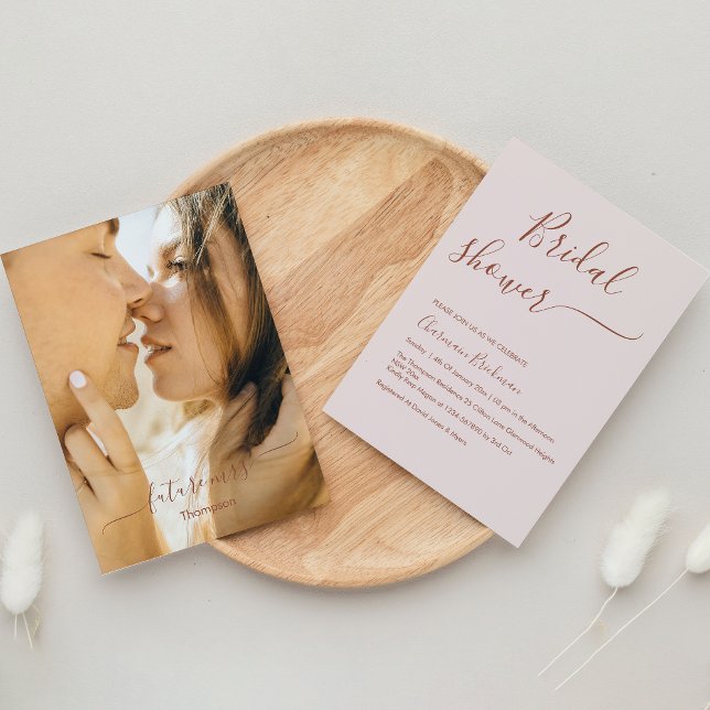 Invitación Elegante caligrafía de guión ducha romántica de no (Subido por el creador)