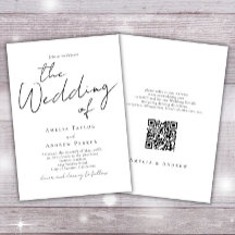 Elegante caligrafía de guión simple Boda de código
