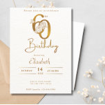 Invitación Elegante caligrafía de oro 60 aniversario floral<br><div class="desc">Celebra seis décadas de alegría y recuerdos con nuestra Elegante Caligrafía de Oro 60 cumpleaños Invitación Floral! Esta exquisita invitación se caracteriza por una elegante caligrafía dorada, acompañada de delicados acentos florales, que crean un diseño sofisticado y atemporal. Perfecto para celebrar esta ocasión histórica con estilo, personalizar la invitación con...</div>