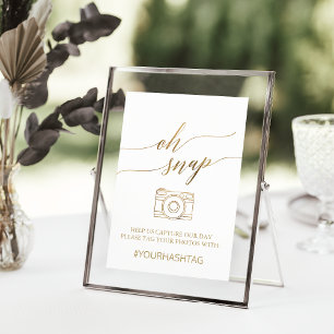 Invitación Elegante caligrafía de oro Oh Rótulo de mesa ajust