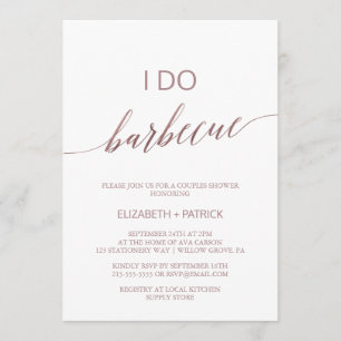 Invitación Elegante caligrafía de oro Rosa hago barbacoa