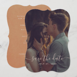 Invitación Elegante caligrafía de terracota Guardar la fecha