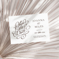 Elegante caligrafía de tono neutro Guardar la fech