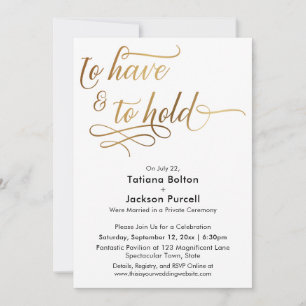 Invitación Elegante Caligrafía Dorada Para Tener y Poseer