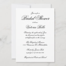 Elegante caligrafía Ducha formal de novias