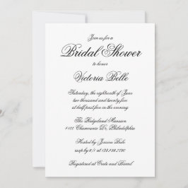 Invitación Elegante caligrafía Ducha formal de novias