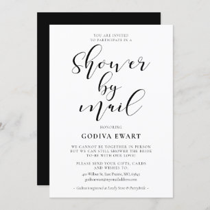 Invitación Elegante caligrafía Ducha por correo