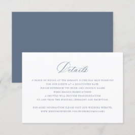 Invitación Elegante caligrafía Dusty Blue Boda Detalles