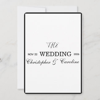 Invitación Elegante Caligrafía en blanco y negro de antiguo d