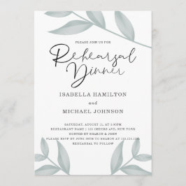 Invitación Elegante caligrafía Ensayo botánico Cena