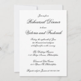 Invitación Elegante caligrafía Ensayo formal Cena