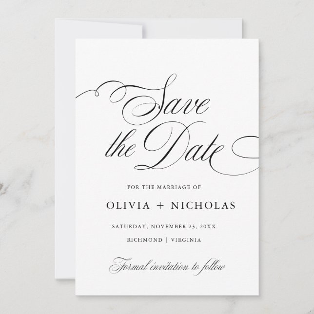 Invitación Elegante caligrafía estilo americano escritura a m (Anverso)