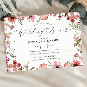 Invitación Elegante caligrafía floral Boda Brunch