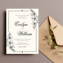Elegante Caligrafía Floral Moderna Boda